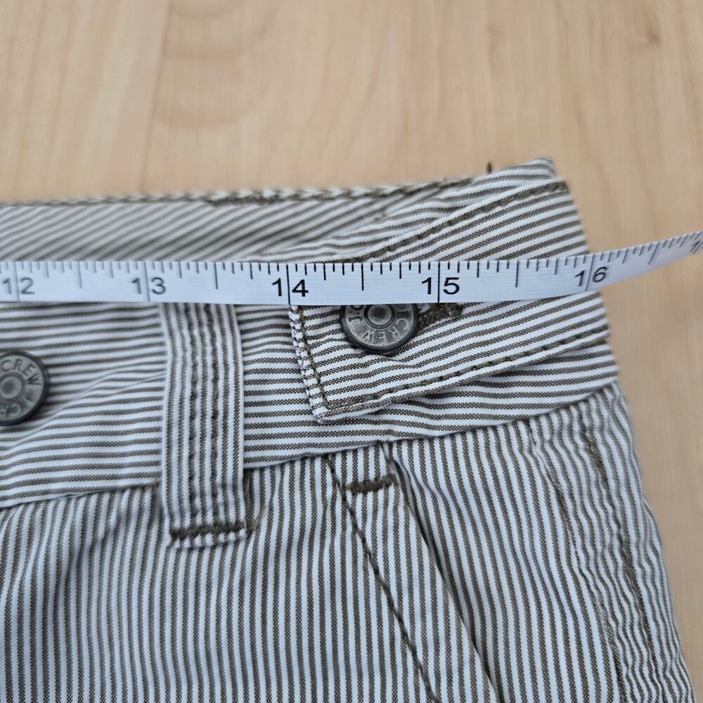 J Crew Chino Y2K Low-rise Striped Bermuda Shorts Womens Size 8 Brown White - Picture 7 of 9